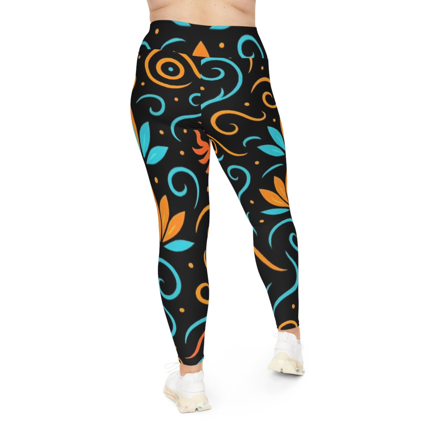 Cosmic Energy Collection Plus Size Leggings | Vibrant AOP Activewear for Everyday Comfort .