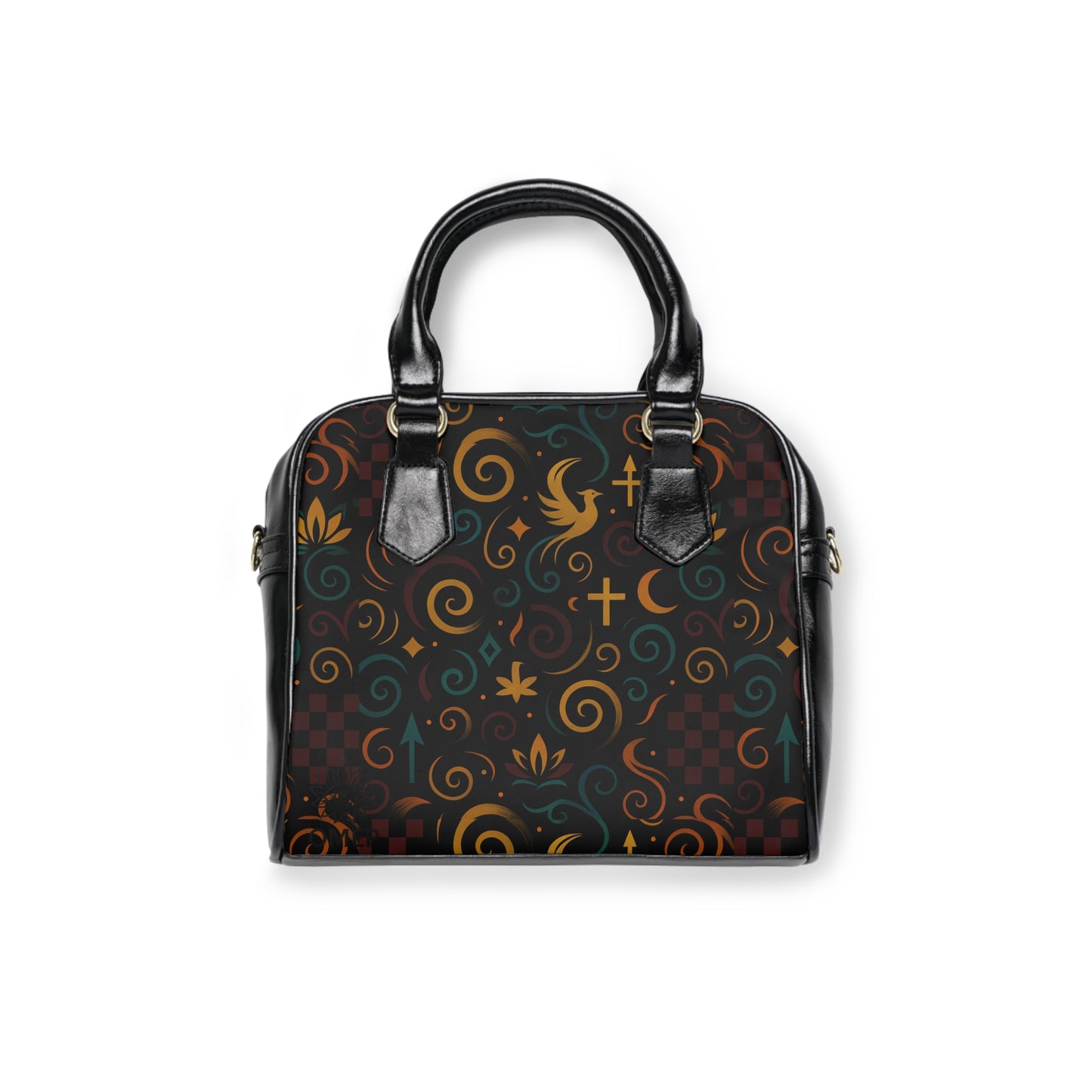 The Vintage Checker Luxe Handbag Handbag with Modern Patterns, Stylish Tote Bag, Women's Unique Fashion Accessory, Everyday Use, Gift for Her