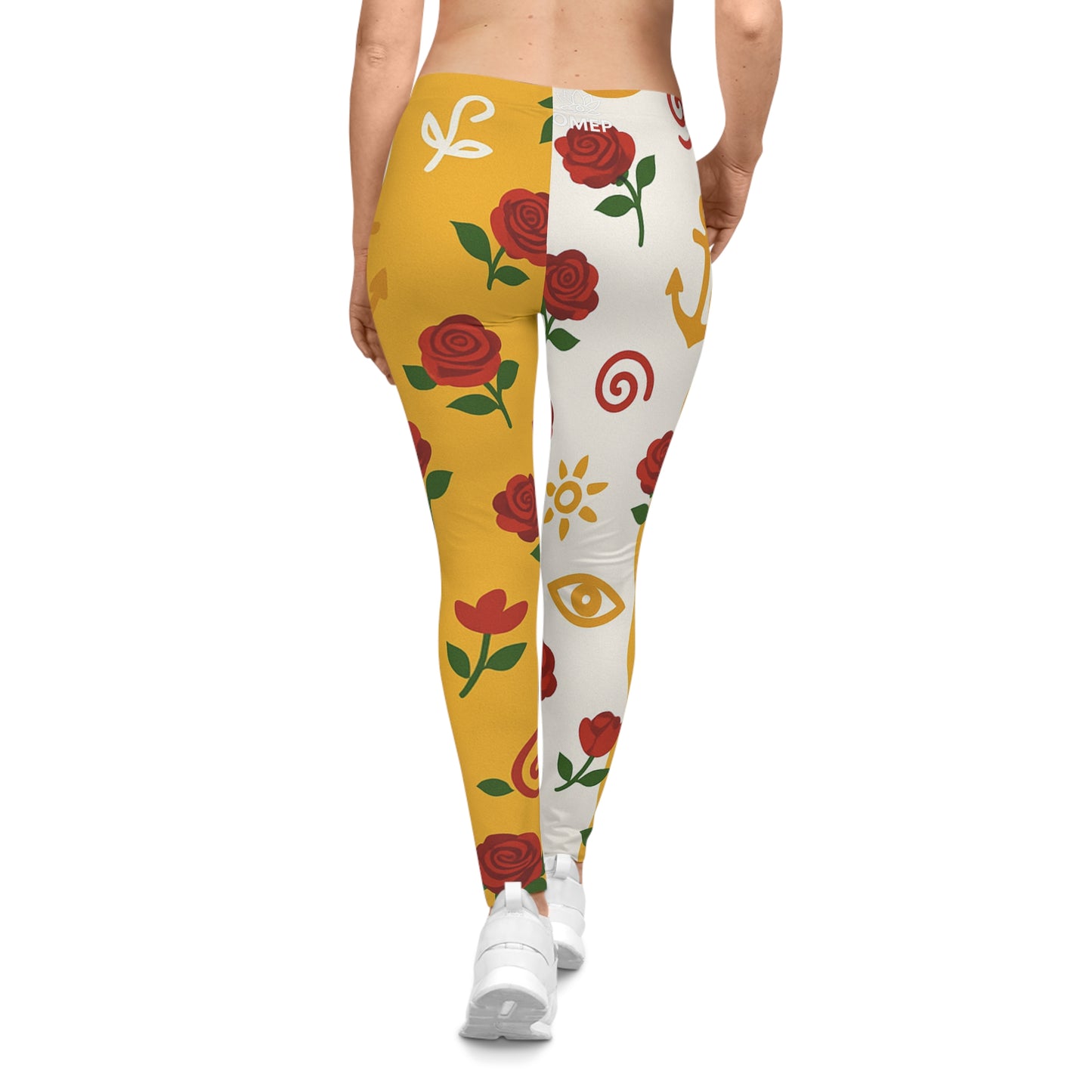 Rose Reverie Leggings (Half & Half)-Women's Casual Leggings (AOP)