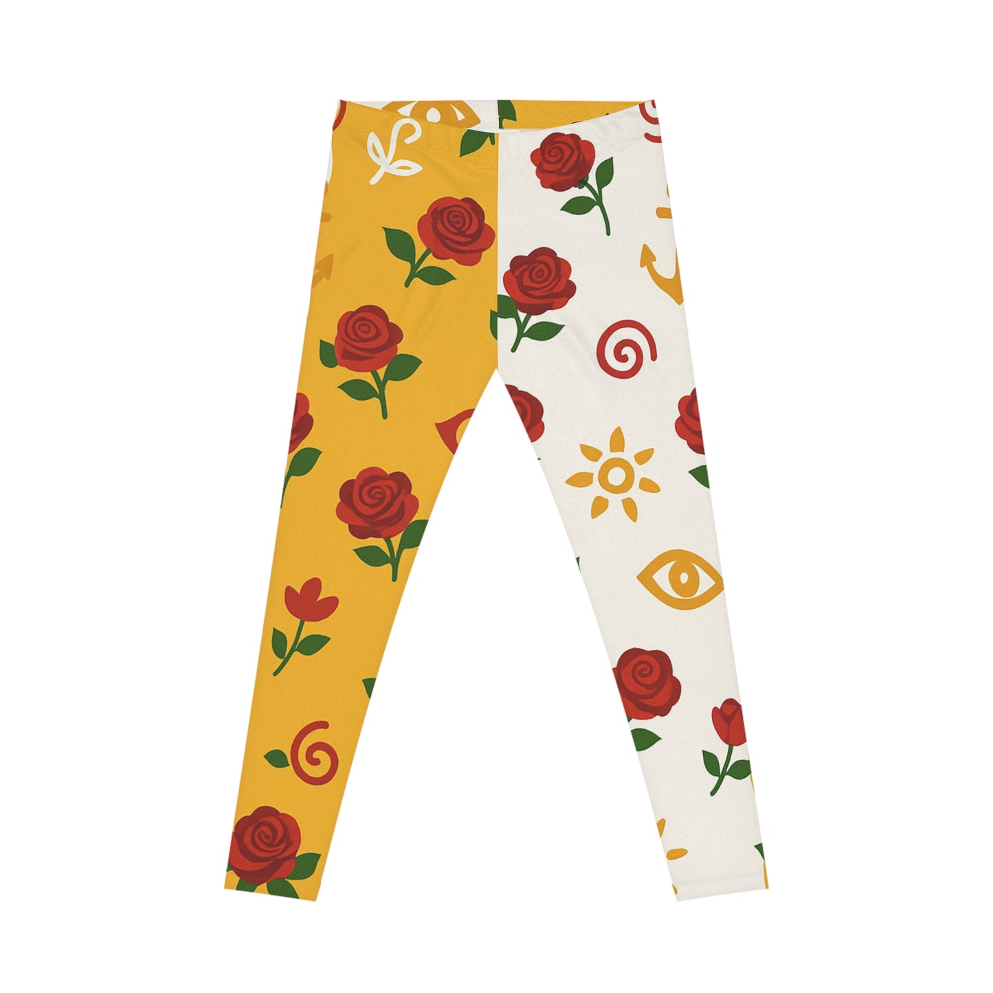Rose Reverie Leggings (Half & Half)-Women's Casual Leggings (AOP)