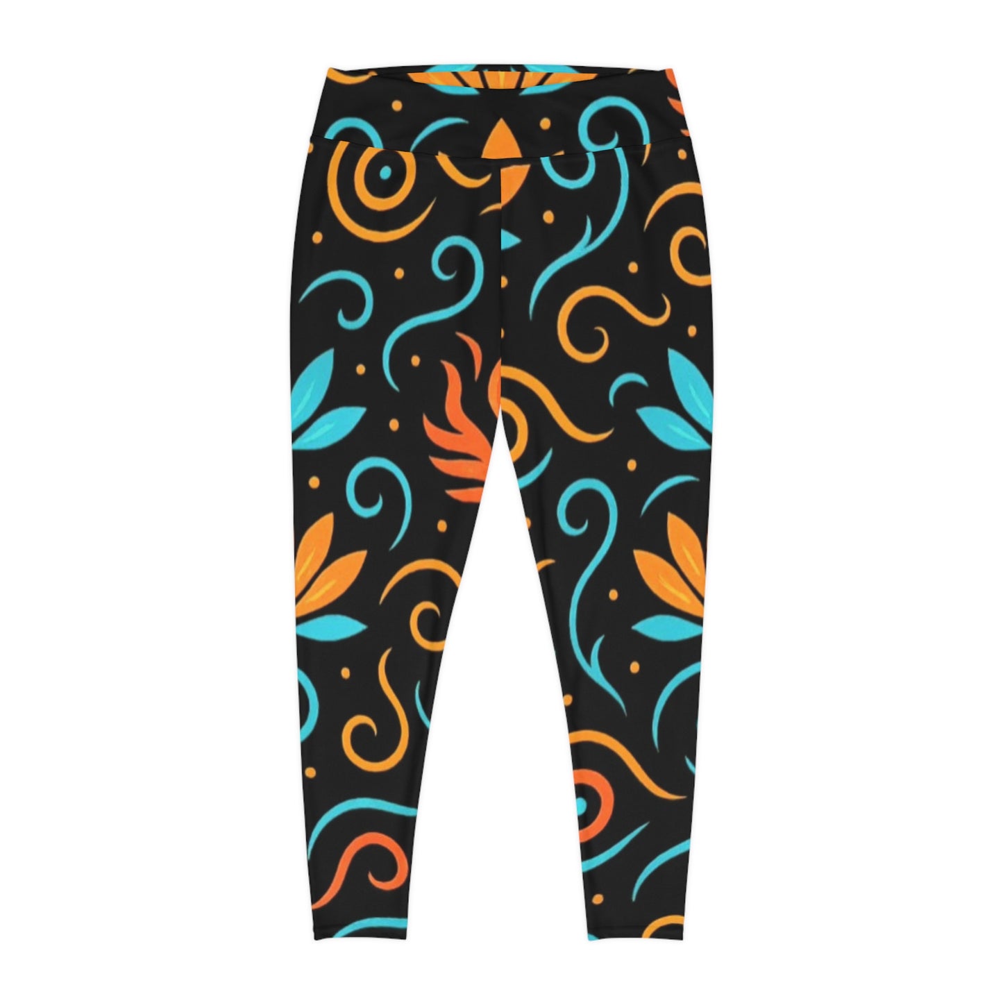Cosmic Energy Collection Plus Size Leggings | Vibrant AOP Activewear for Everyday Comfort .
