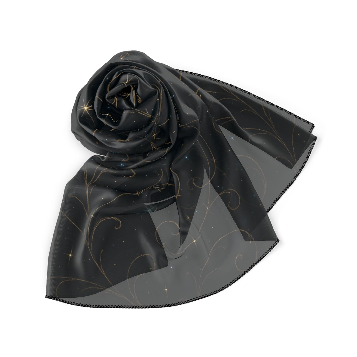 Silent Night Luxe Scarf-(Chiffon/Voile, 25″ or 50″)