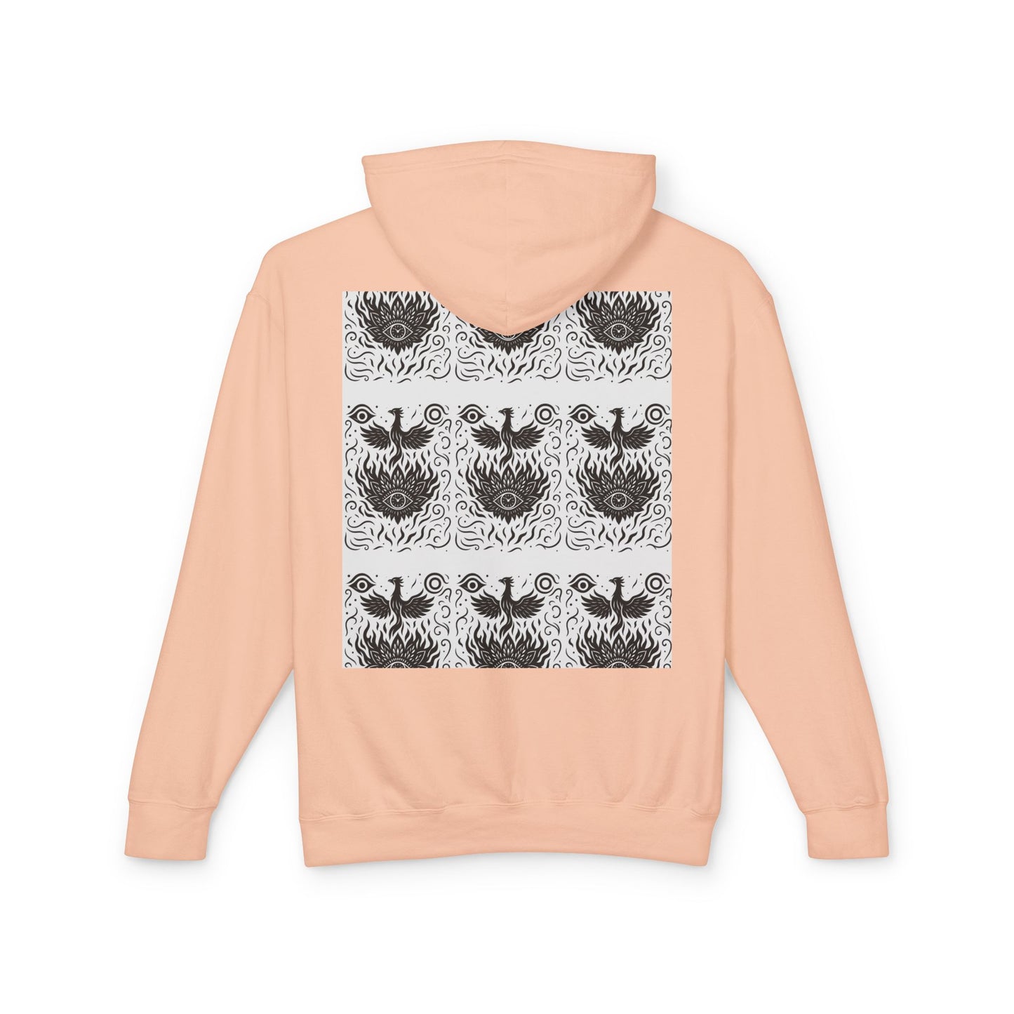 White Hooded Sweatshirt - Rise Collection Phoenix & Lotus Fire Design