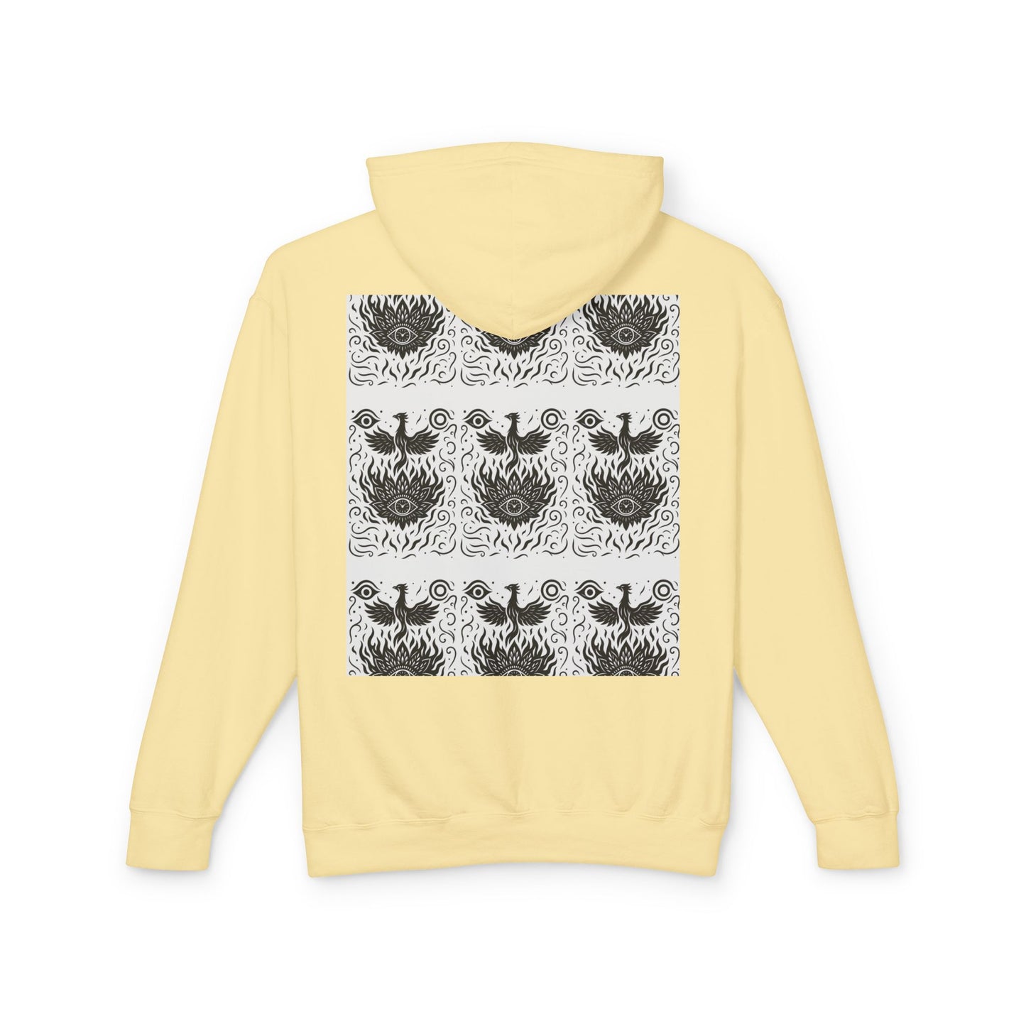 White Hooded Sweatshirt - Rise Collection Phoenix & Lotus Fire Design