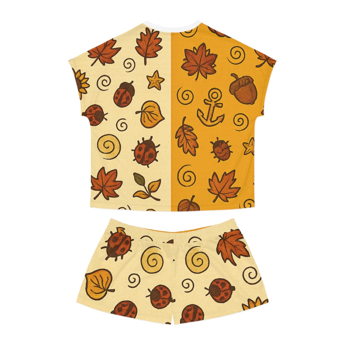 Autumn-Inspired Women’s Pajama Set | Cozy Short PJs | Relaxing Sleepwear | Fall-Themed Lounge Outfit | Gift for Her | Seasonal Nightwear