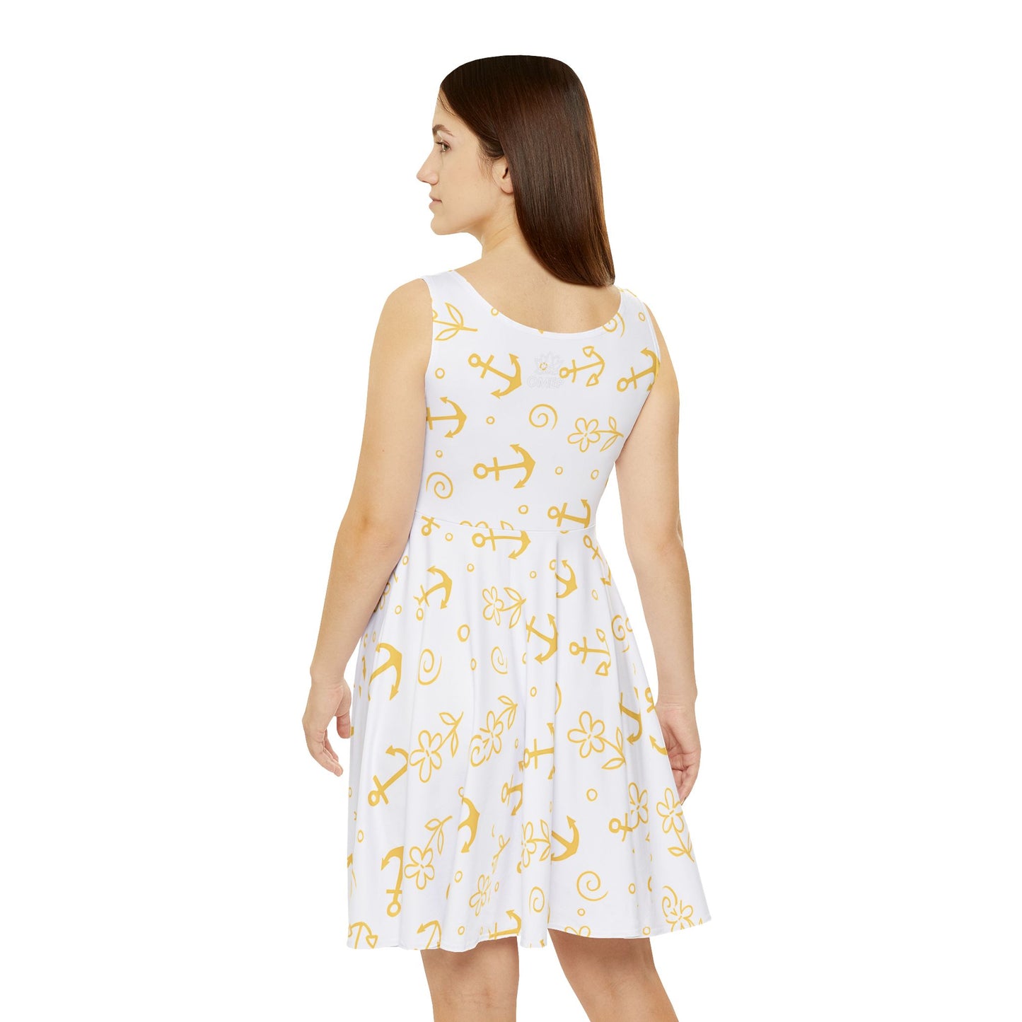 Sunny Anchor Print Skater Dress, Nautical Dress, Summer Dress, Vacation Outfit, Boat Party Dress