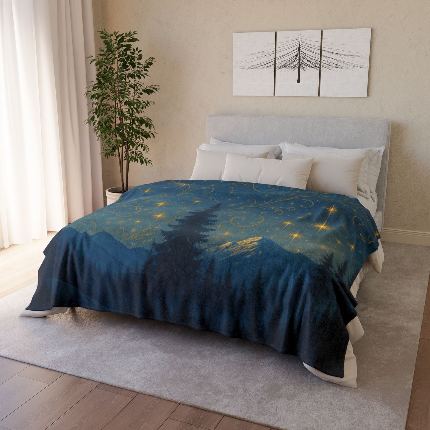 Cozy Starry Night Blanket - Soft Polyester Blanket for Stargazing, Indoor Decor, Gift for Nature Lovers, Cozy Winter Nights, Camping [...]