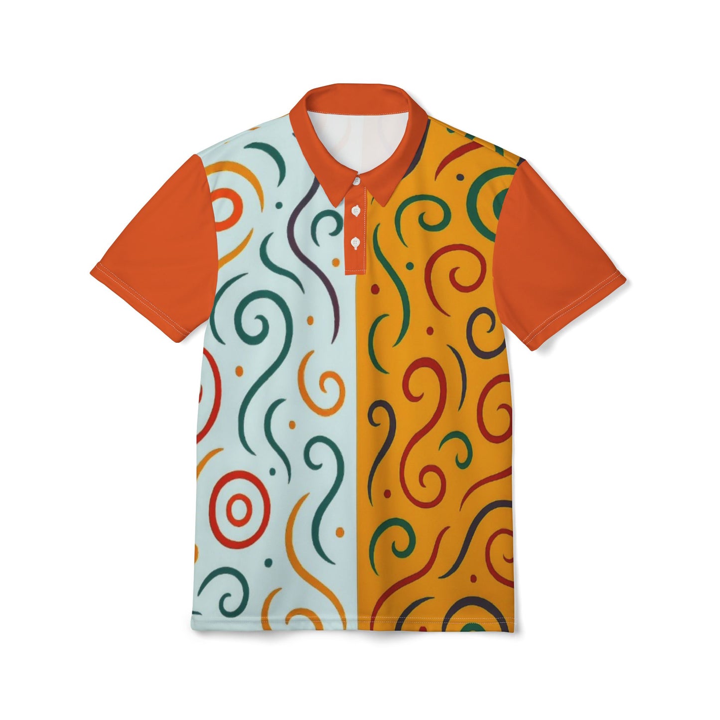Collection: Healing in Color. Vibrant Patterned Unisex Polo Shirt - Casual Stylish Wear for Men &