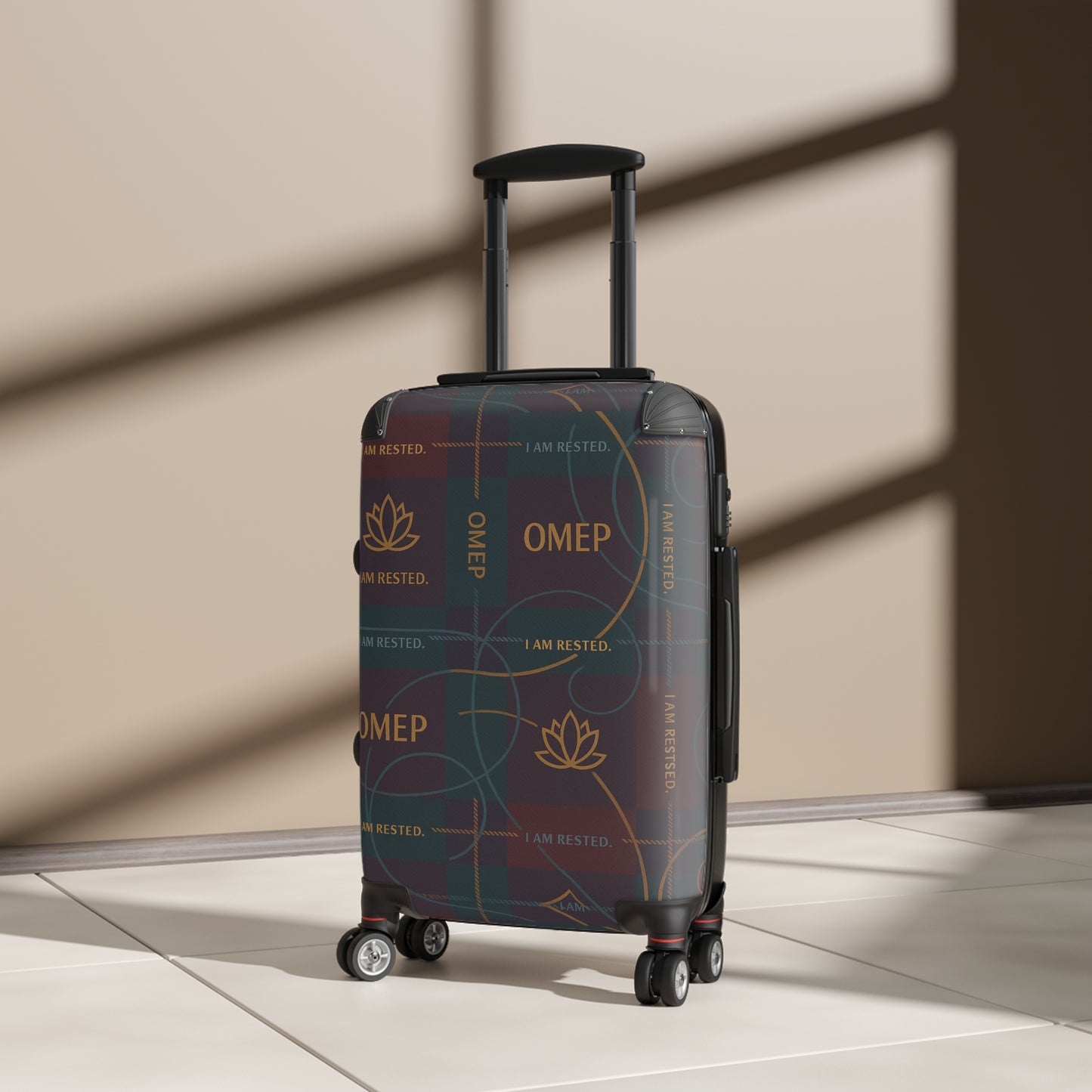 OMEP Plaid Affirmation — I AM RESTED Suitcase- Autumn Falls Collection (Travel Edition)