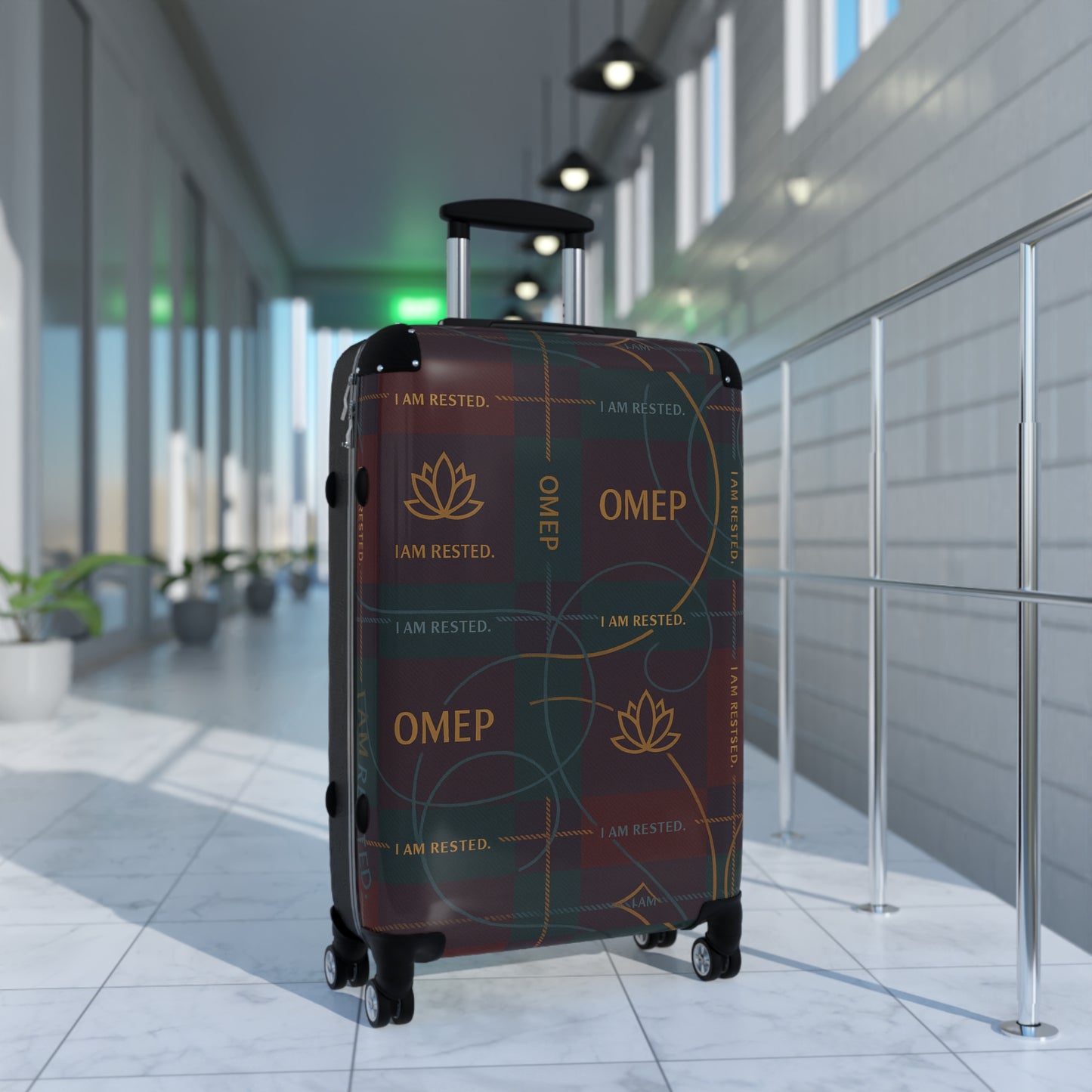 OMEP Plaid Affirmation — I AM RESTED Suitcase- Autumn Falls Collection (Travel Edition)