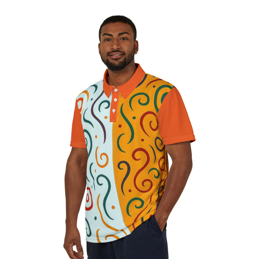 Collection: Healing in Color. Vibrant Patterned Unisex Polo Shirt - Casual Stylish Wear for Men &