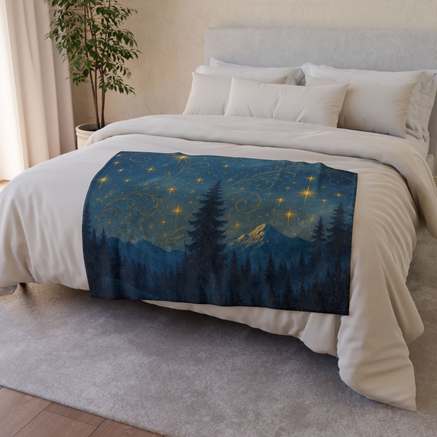 Cozy Starry Night Blanket - Soft Polyester Blanket for Stargazing, Indoor Decor, Gift for Nature Lovers, Cozy Winter Nights, Camping [...]