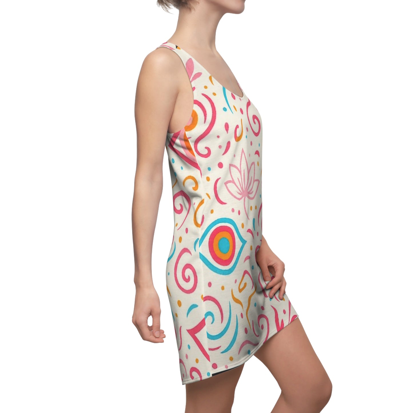 Lotus Bloom Collection Women's Racerback Dress - Perfect for Summer, Festivals, Parties, Beach Days, Everyday Wear