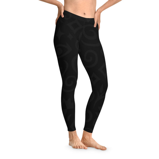 Black Patterned Leggings (Subtle Textures)Stretchy Leggings -