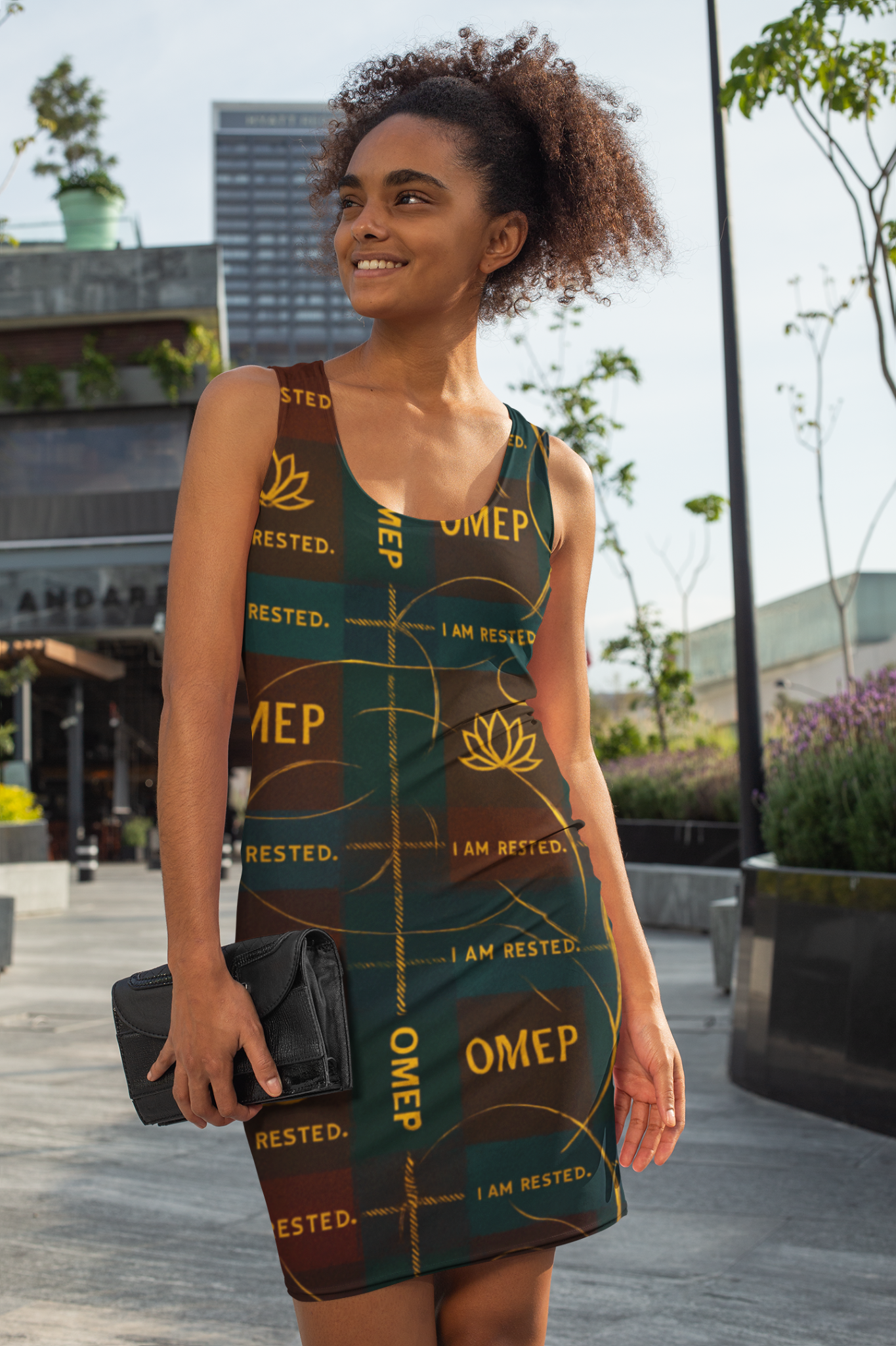 OMEP Plaid Affirmation — I AM RESTED Dress