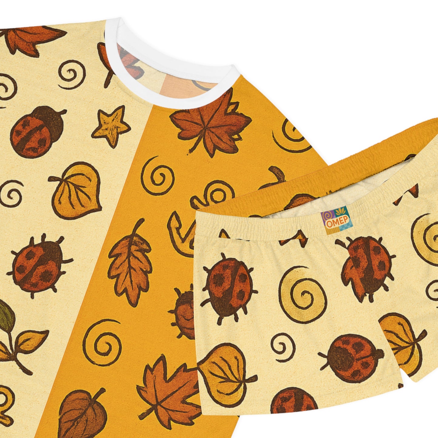 Autumn-Inspired Women’s Pajama Set | Cozy Short PJs | Relaxing Sleepwear | Fall-Themed Lounge Outfit | Gift for Her | Seasonal Nightwear