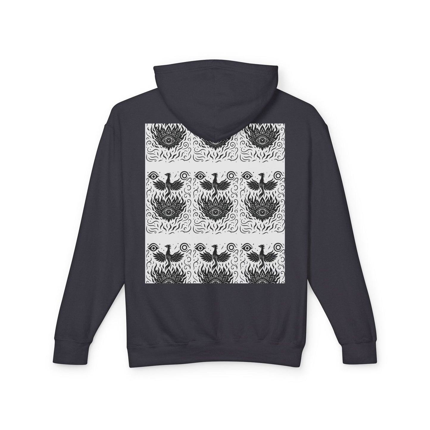 White Hooded Sweatshirt - Rise Collection Phoenix & Lotus Fire Design