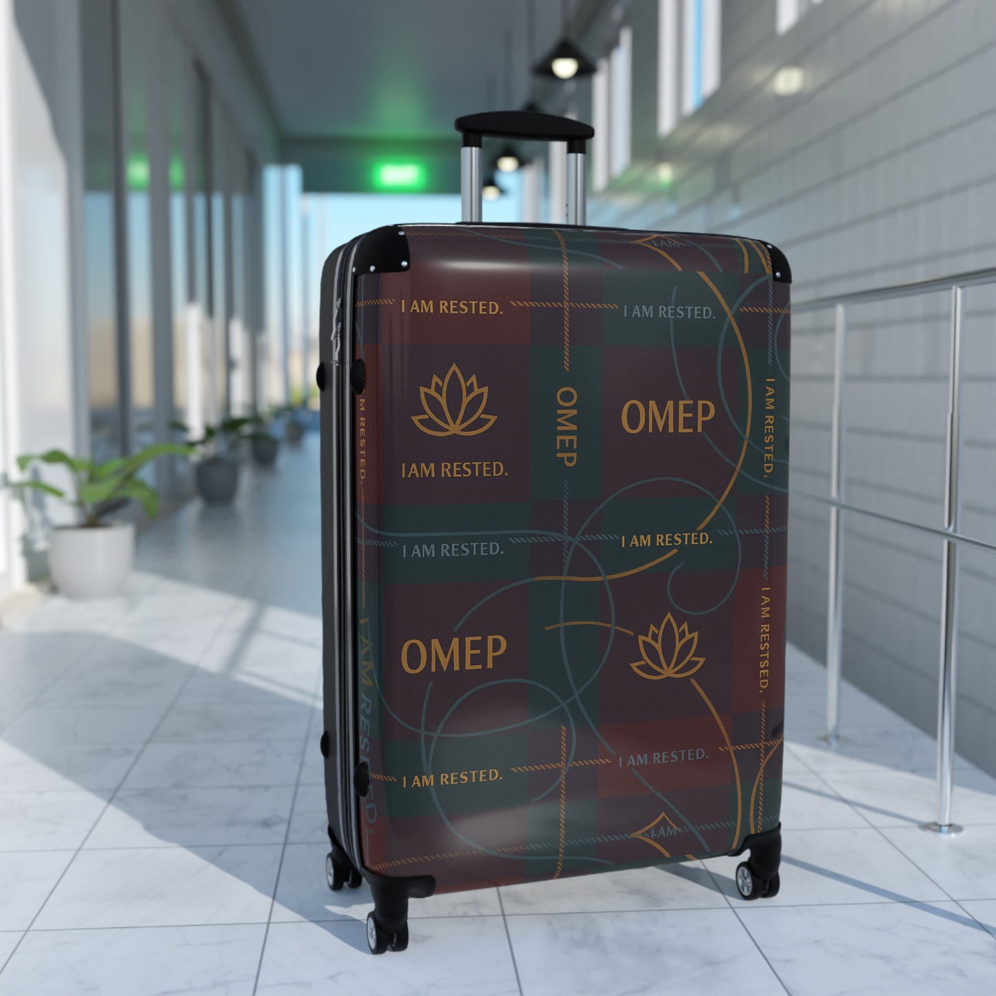 OMEP Plaid Affirmation — I AM RESTED Suitcase- Autumn Falls Collection (Travel Edition)