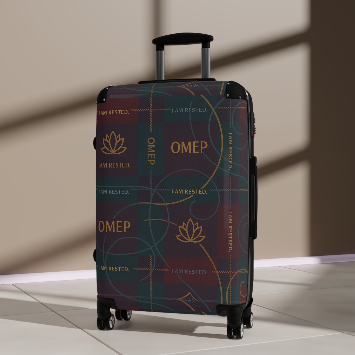 OMEP Plaid Affirmation — I AM RESTED Suitcase- Autumn Falls Collection (Travel Edition)