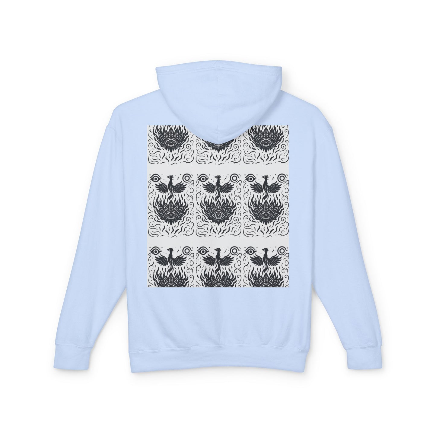 White Hooded Sweatshirt - Rise Collection Phoenix & Lotus Fire Design