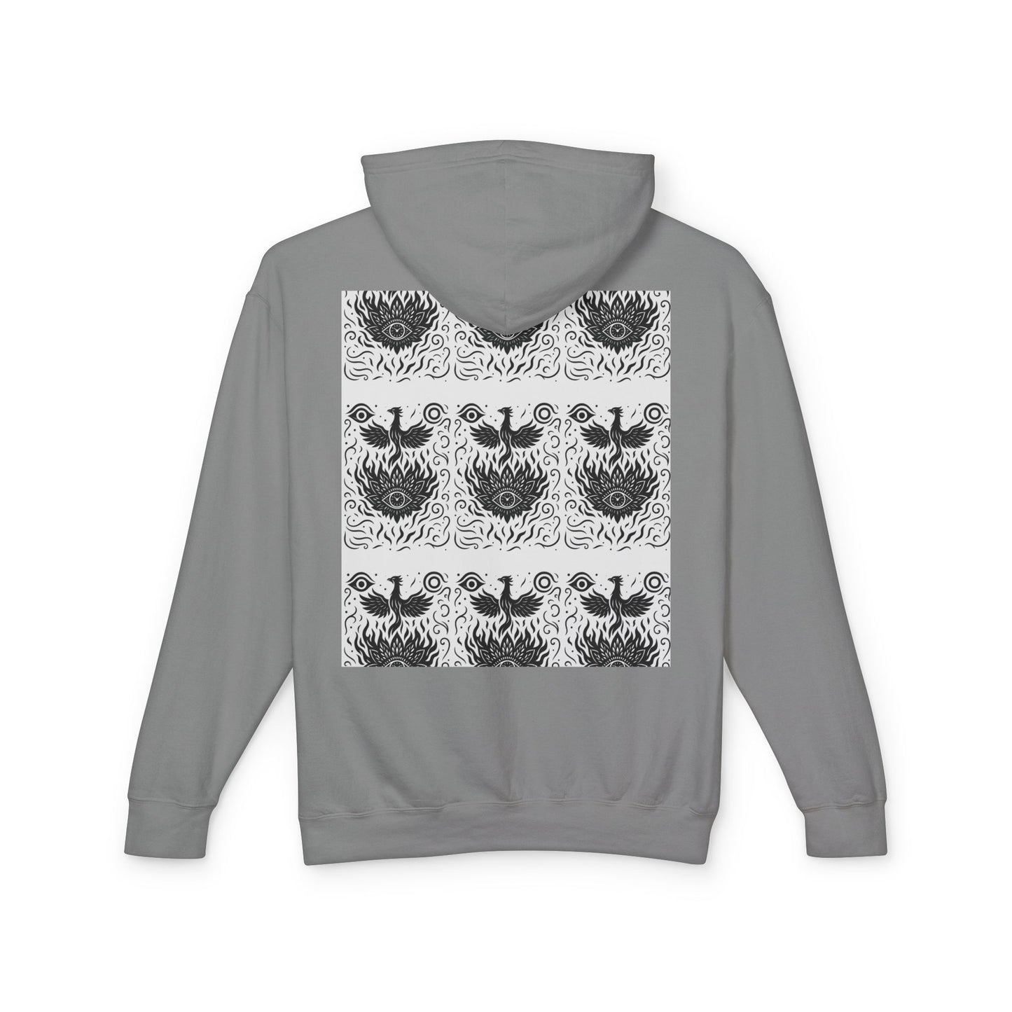 White Hooded Sweatshirt - Rise Collection Phoenix & Lotus Fire Design