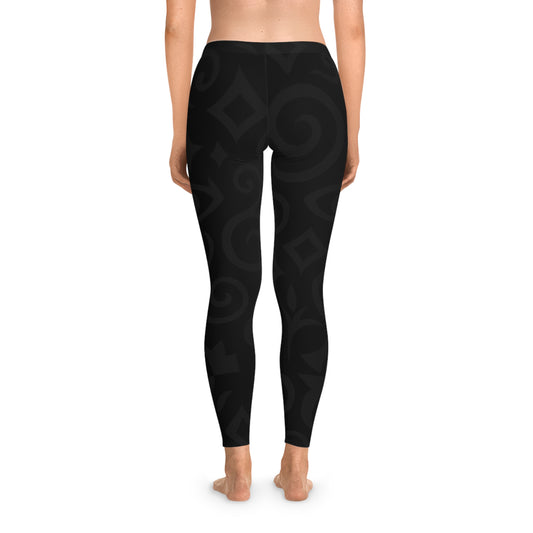 Black Patterned Leggings (Subtle Textures)Stretchy Leggings -
