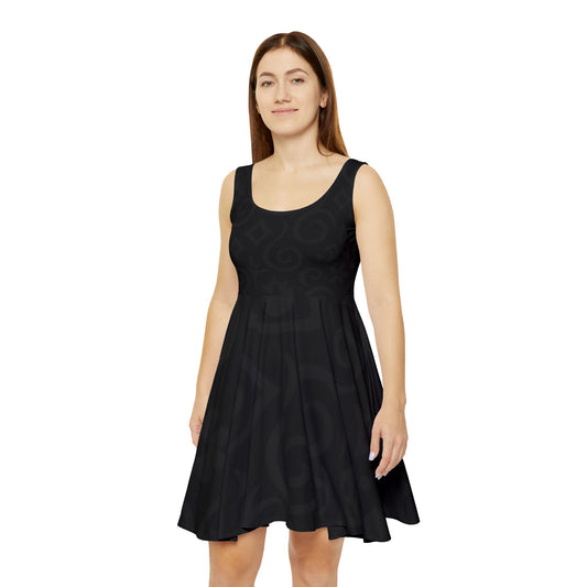 Women's Black Subtle Swirl Dress (Balance Patterns Collections)