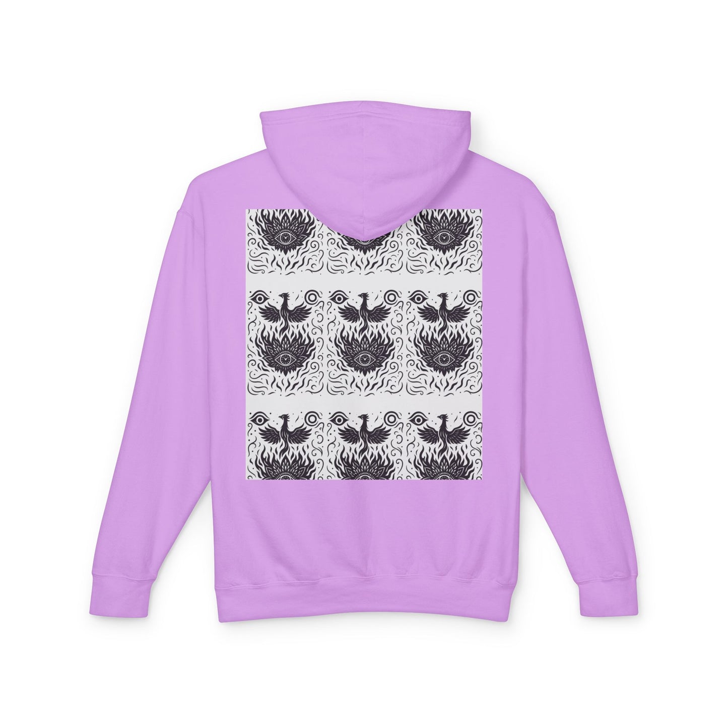 White Hooded Sweatshirt - Rise Collection Phoenix & Lotus Fire Design