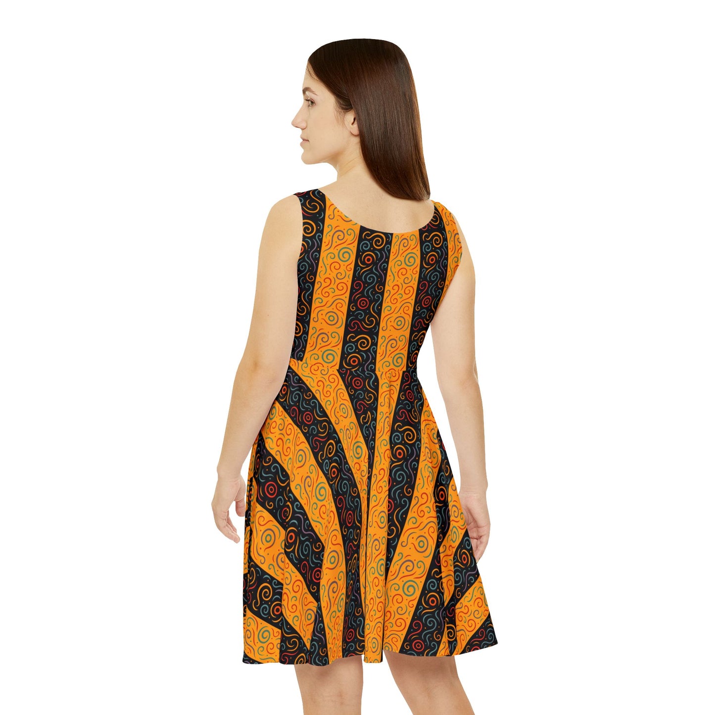 OMEP-Skater Dress Yellow & Black- Women's Dress