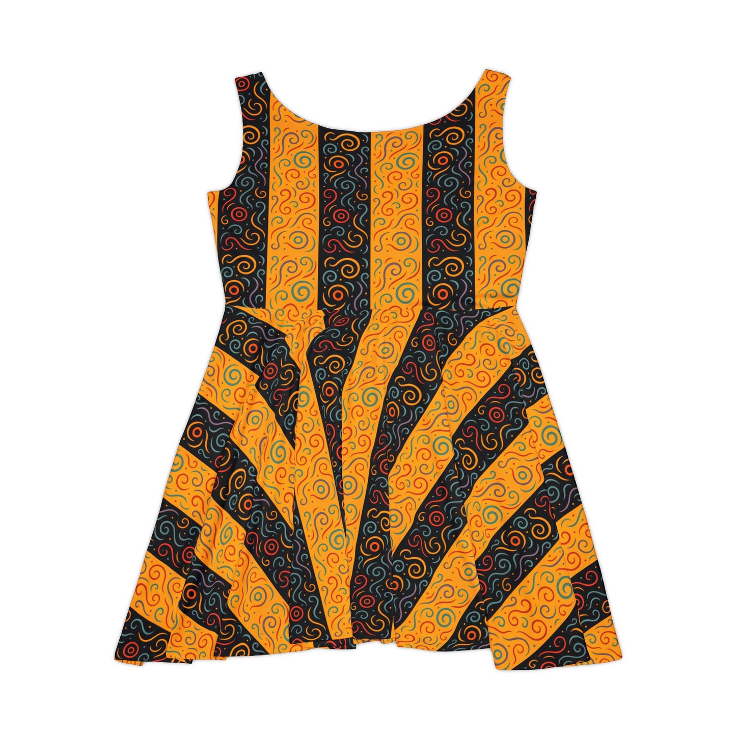 OMEP-Skater Dress Yellow & Black- Women's Dress
