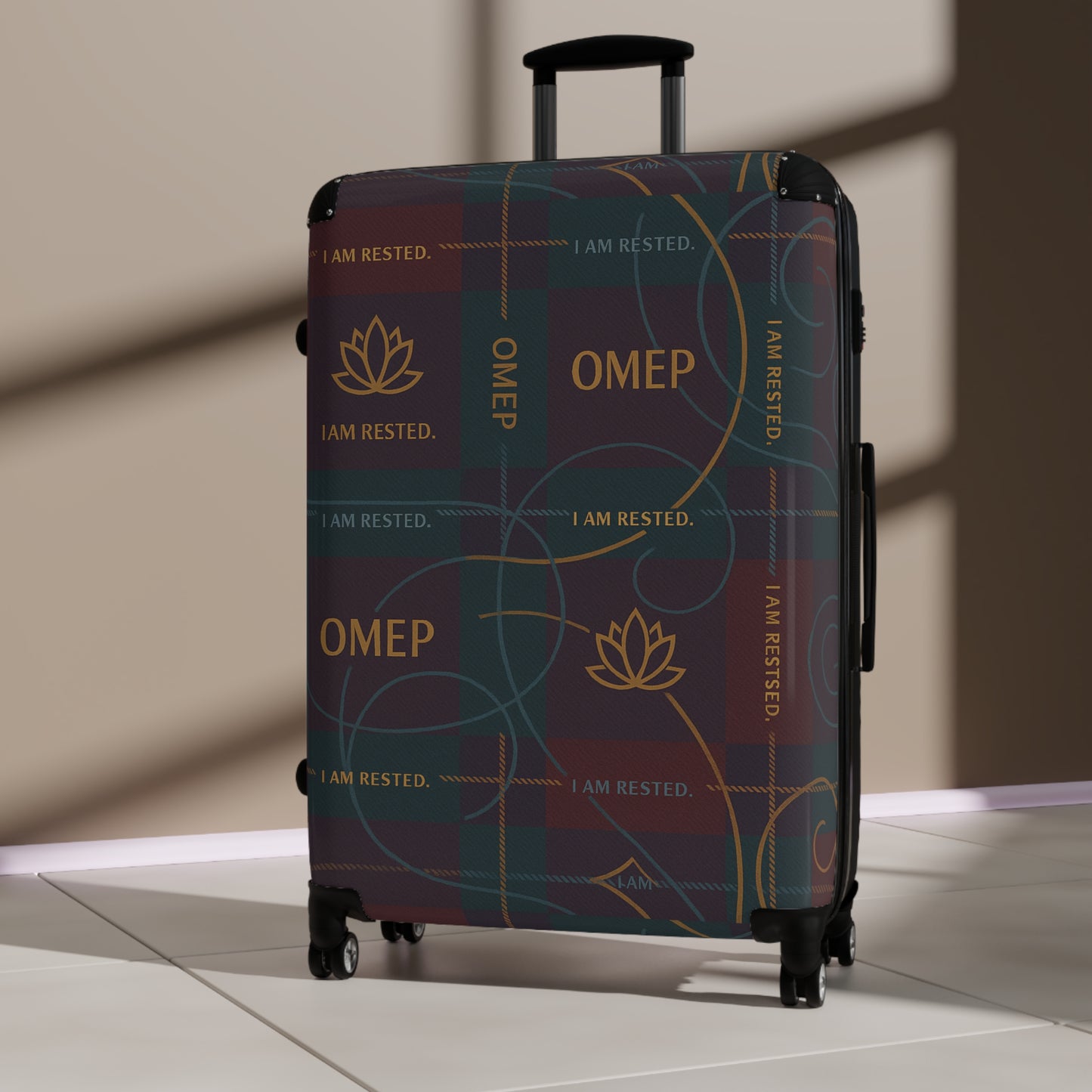 OMEP Plaid Affirmation — I AM RESTED Suitcase- Autumn Falls Collection (Travel Edition)