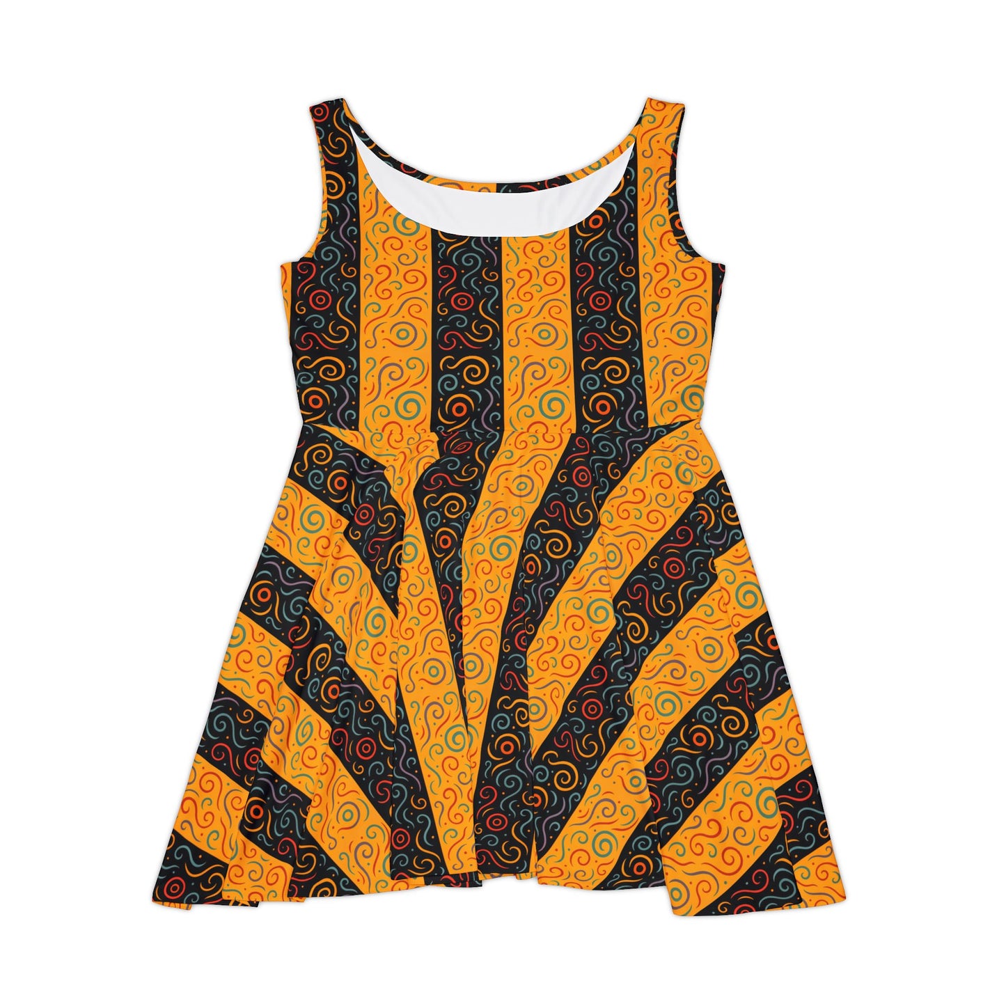 OMEP-Skater Dress Yellow & Black- Women's Dress