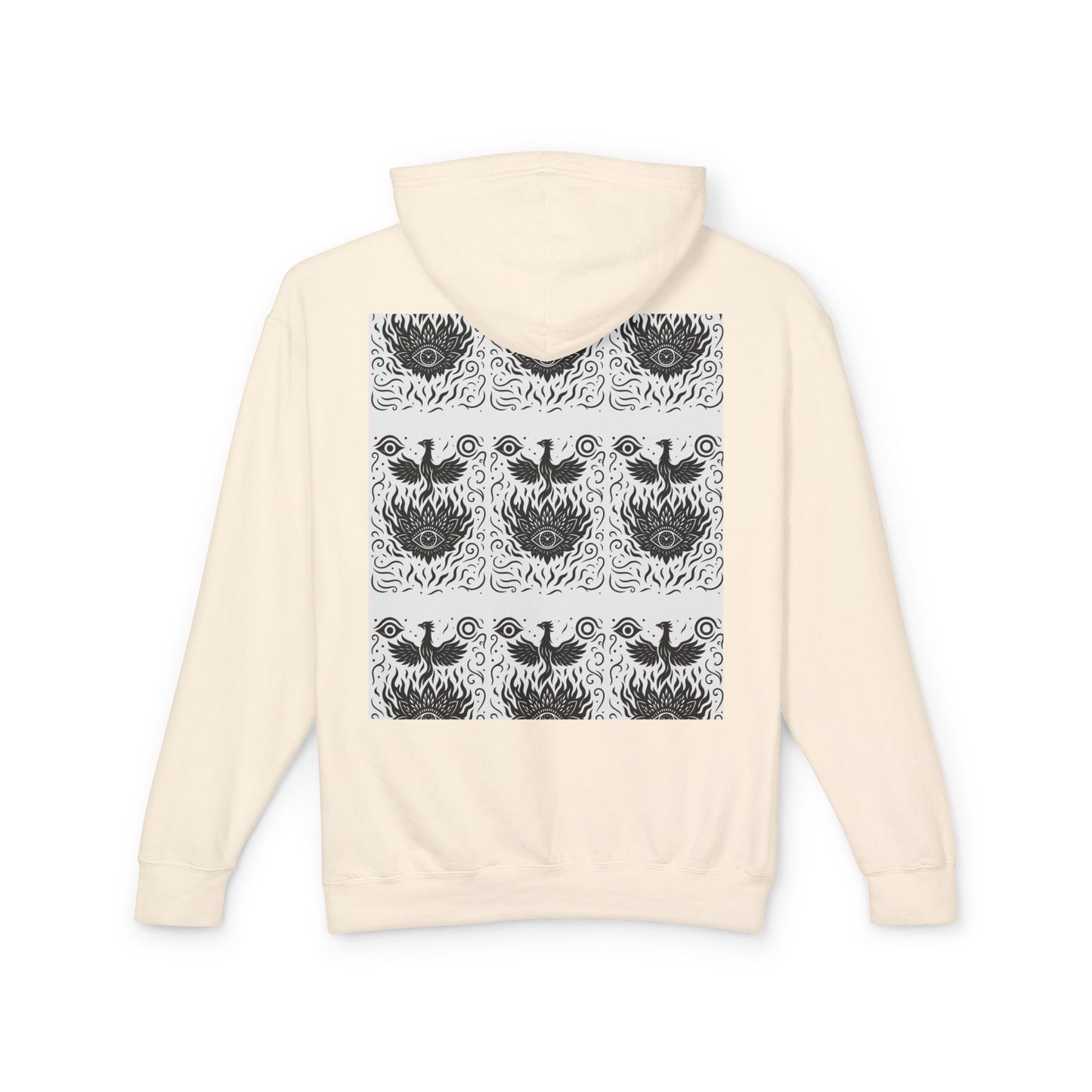 White Hooded Sweatshirt - Rise Collection Phoenix & Lotus Fire Design