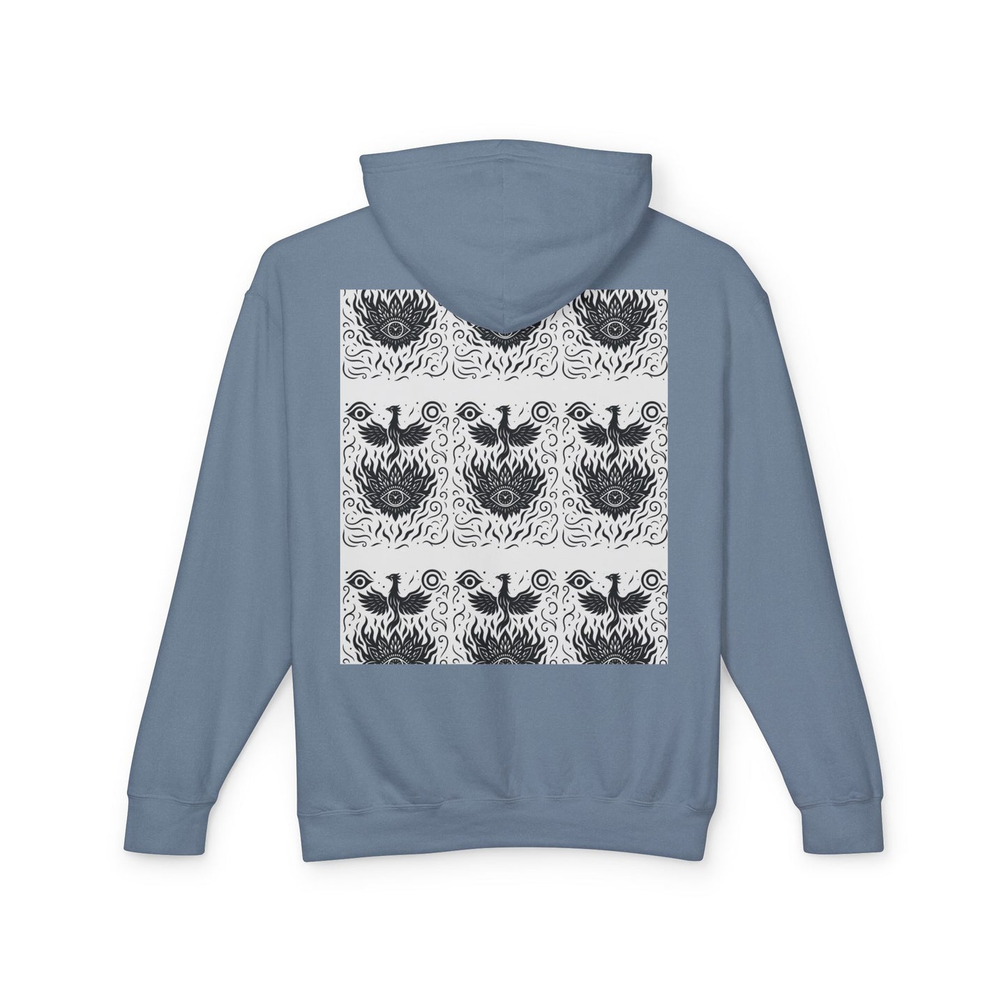 White Hooded Sweatshirt - Rise Collection Phoenix & Lotus Fire Design