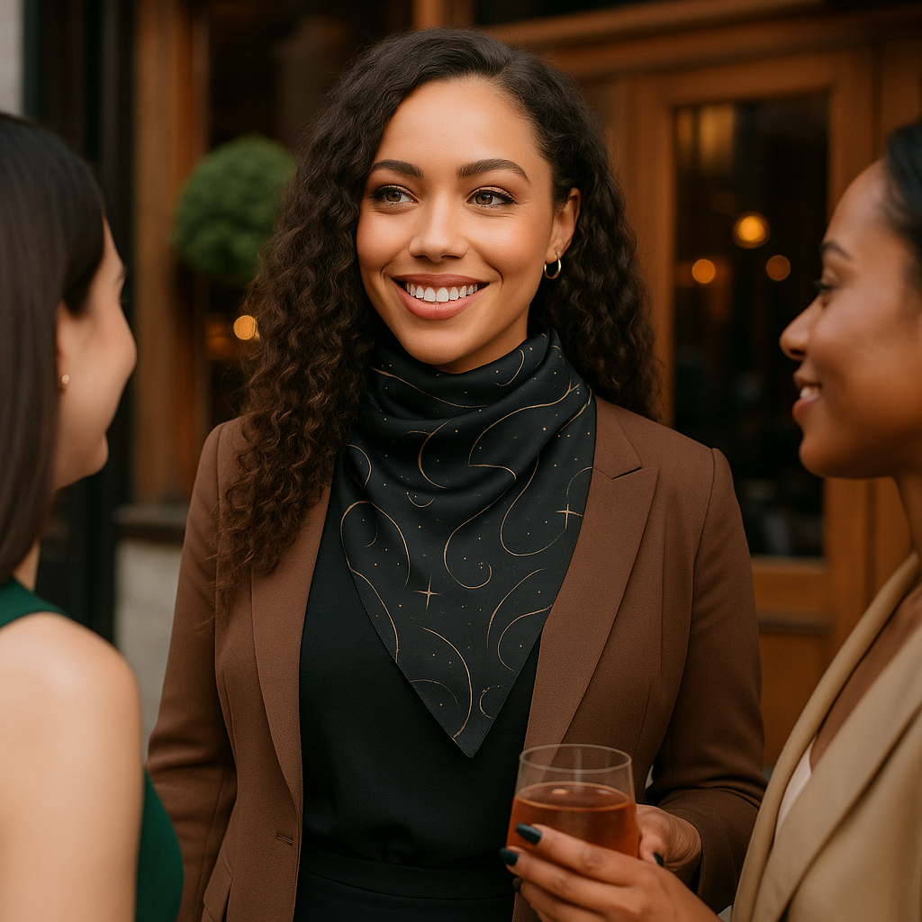 Silent Night Luxe Scarf-(Chiffon/Voile, 25″ or 50″)