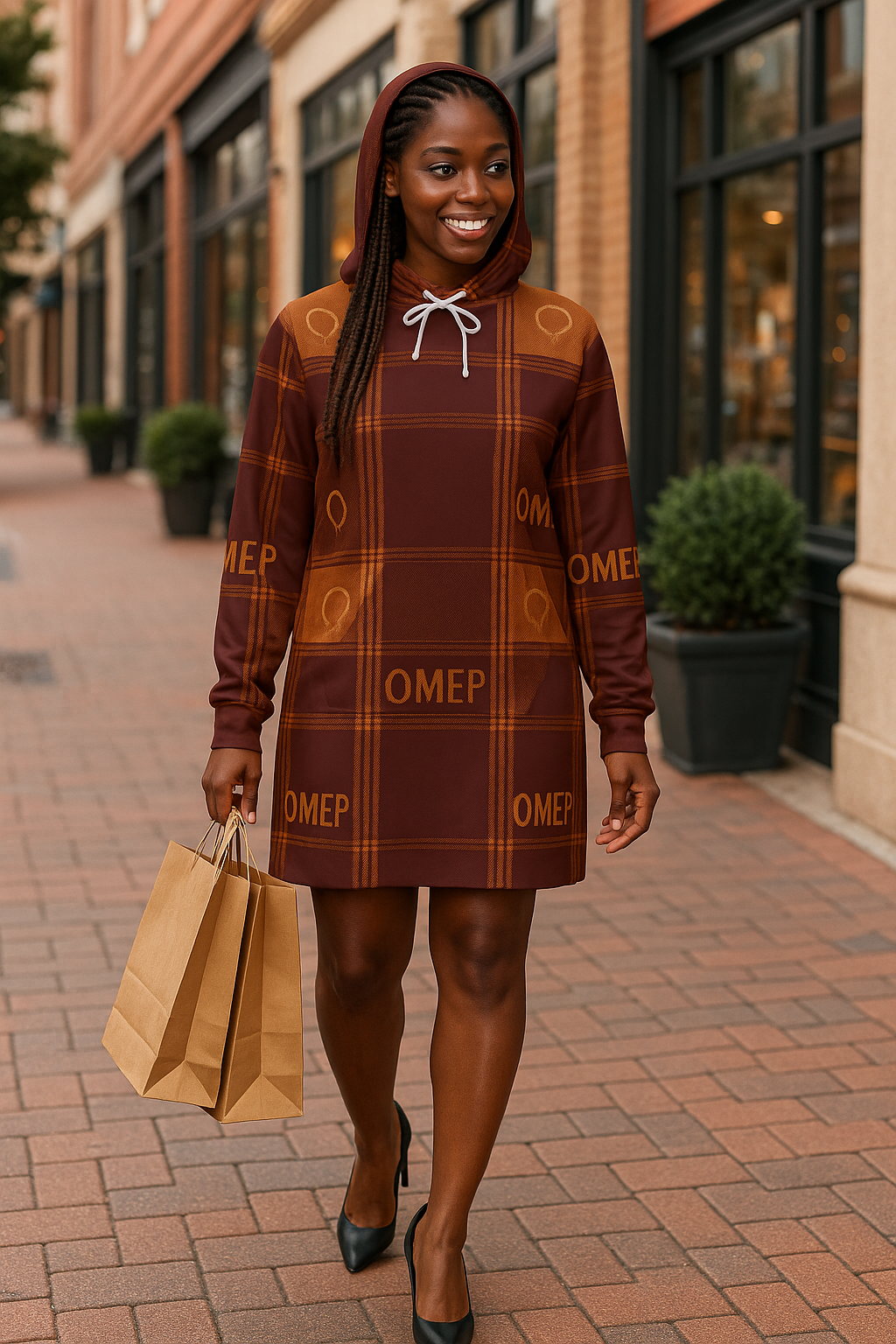OMEP Autumn Plaid Hoodie Dress-Autumn Falls Collection (Dress Edition)
