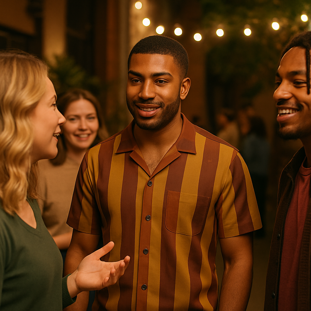 Autumn Stripe Camp Shirt-Autumn Falls Collection (Men’s Edition)