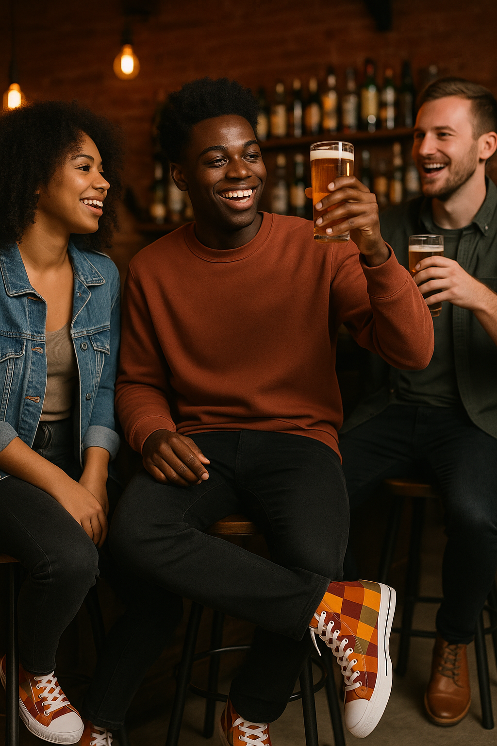 OMEP Autumn Plaid High-Tops-Men's High Top Sneakers