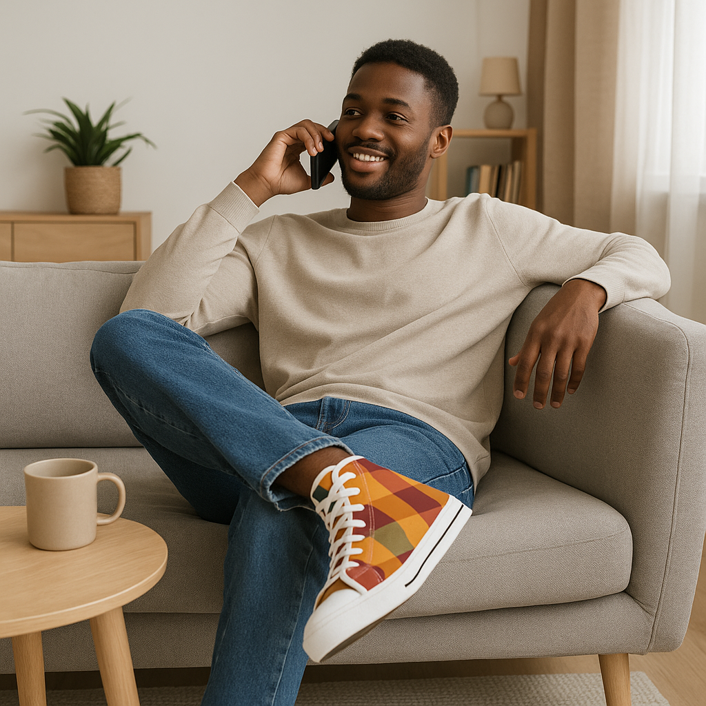 OMEP Autumn Plaid High-Tops-Men's High Top Sneakers