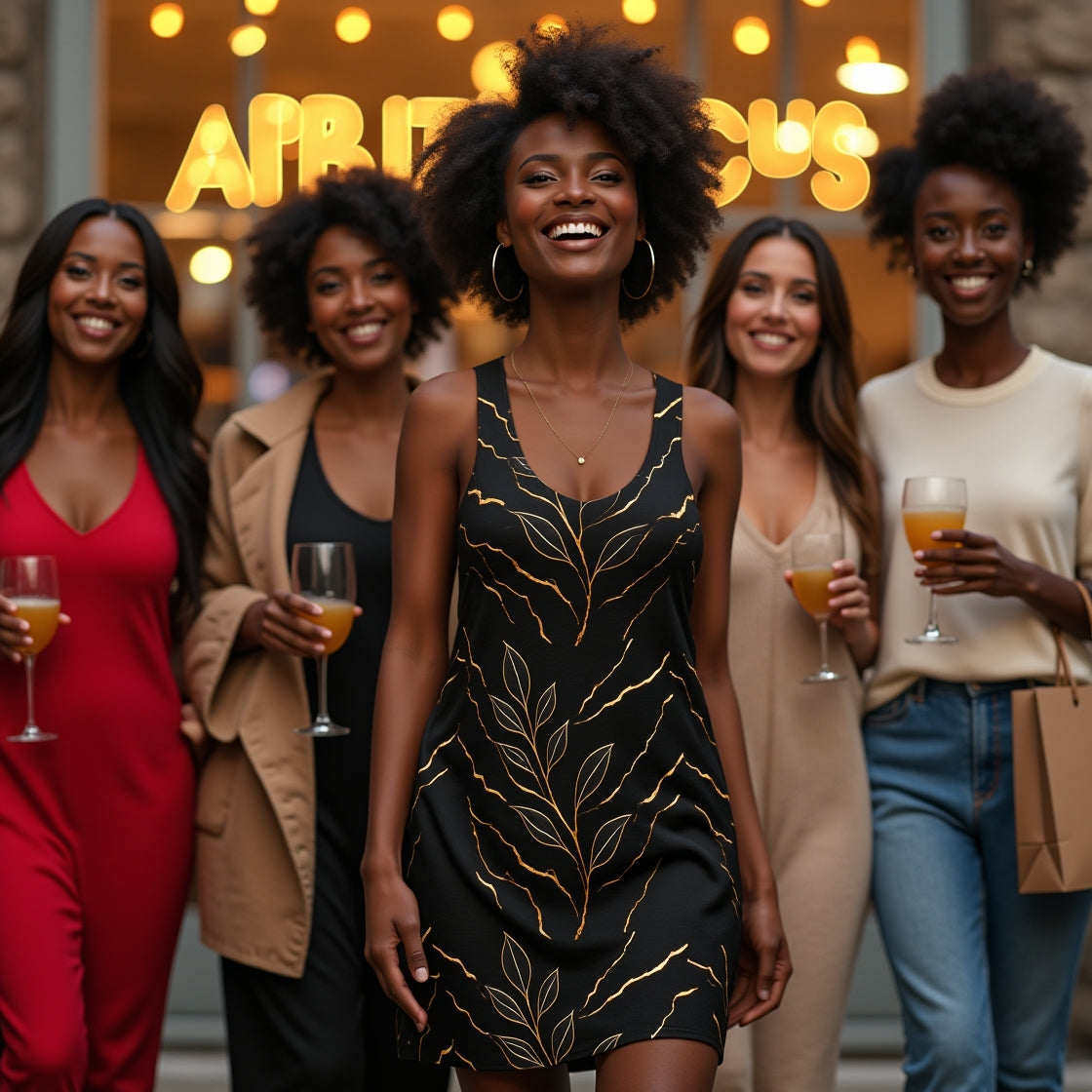 Golden Vein Luxury Dress (Autumn Rises)