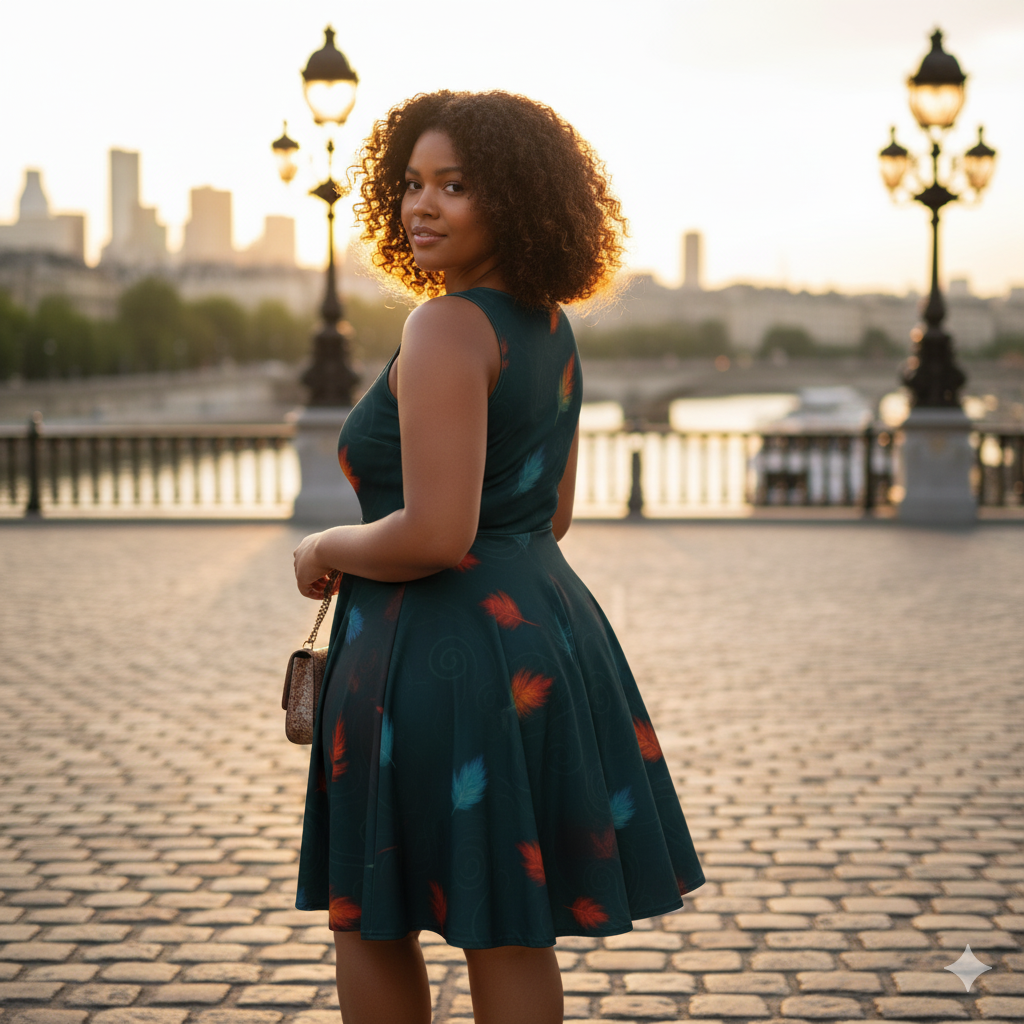 Swirl Leaves — Ember/Ice Dress