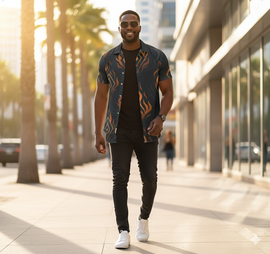 Inferno Diamond Button-Up Men's