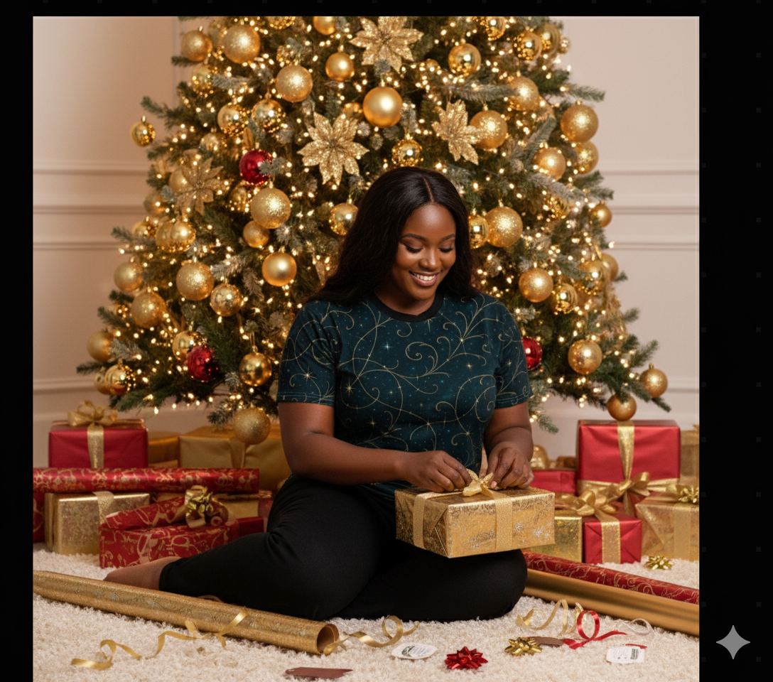 Silent Night Luxe Tee – Men’s & Women’s Constellation Print Holiday Shirt