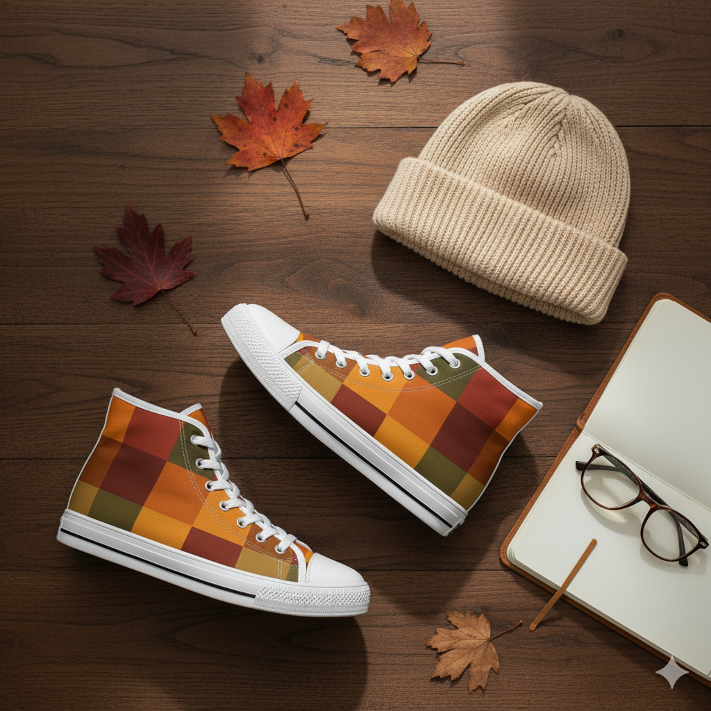OMEP Autumn Plaid Women’s High-Tops-Autumn Falls Collection (Footwear Edition)