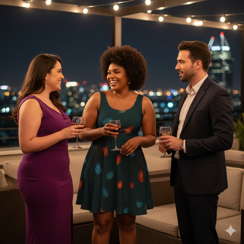 Swirl Leaves — Ember/Ice Dress