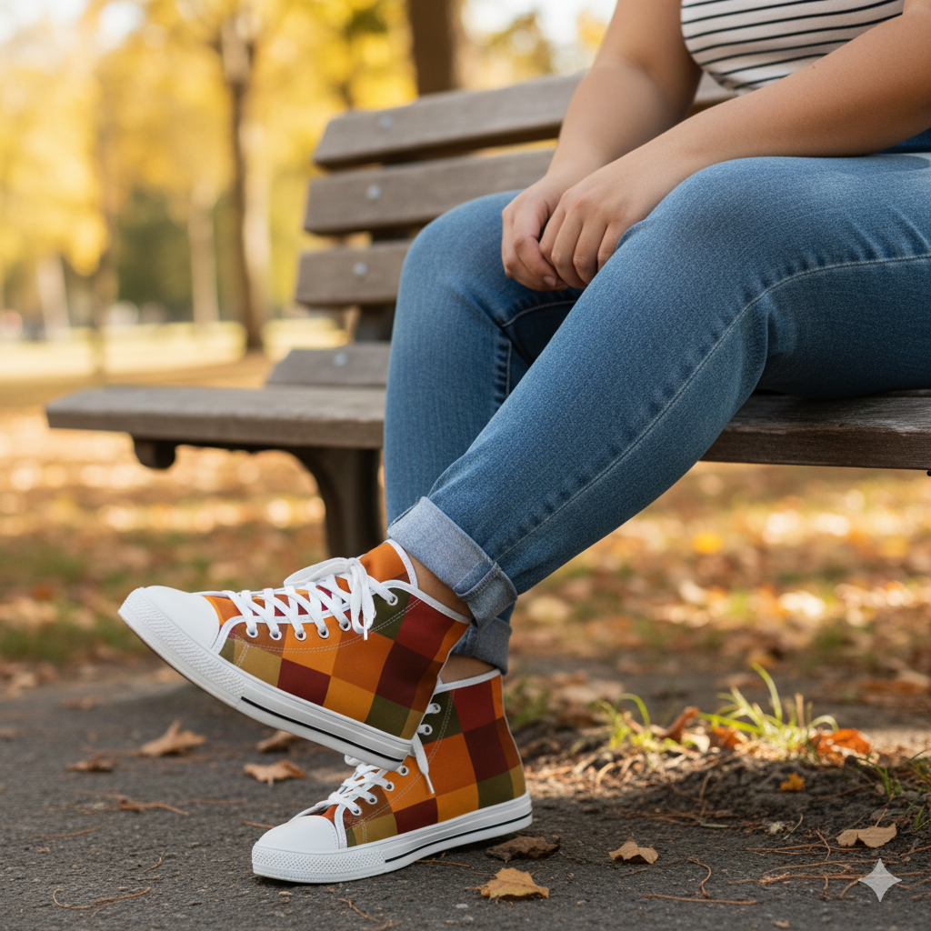 OMEP Autumn Plaid Women’s High-Tops-Autumn Falls Collection (Footwear Edition)