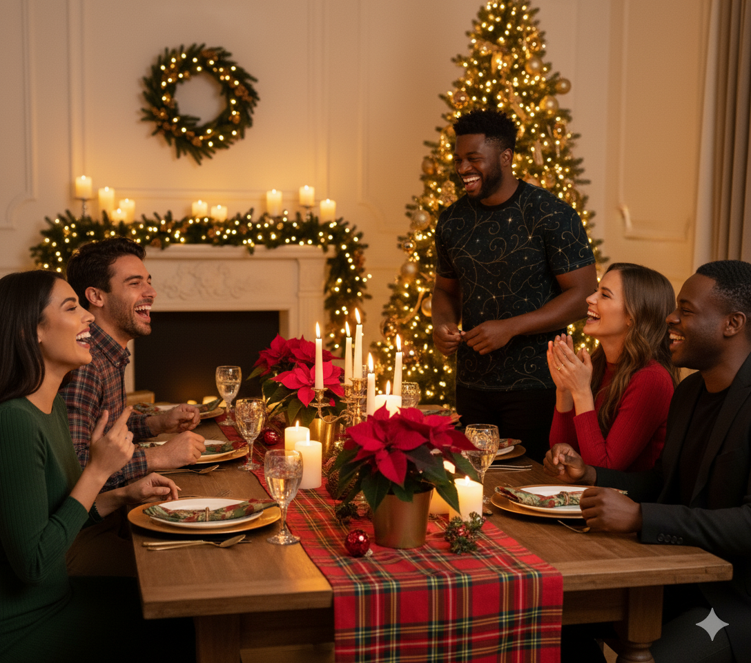 Silent Night Luxe Tee – Men’s & Women’s Constellation Print Holiday Shirt