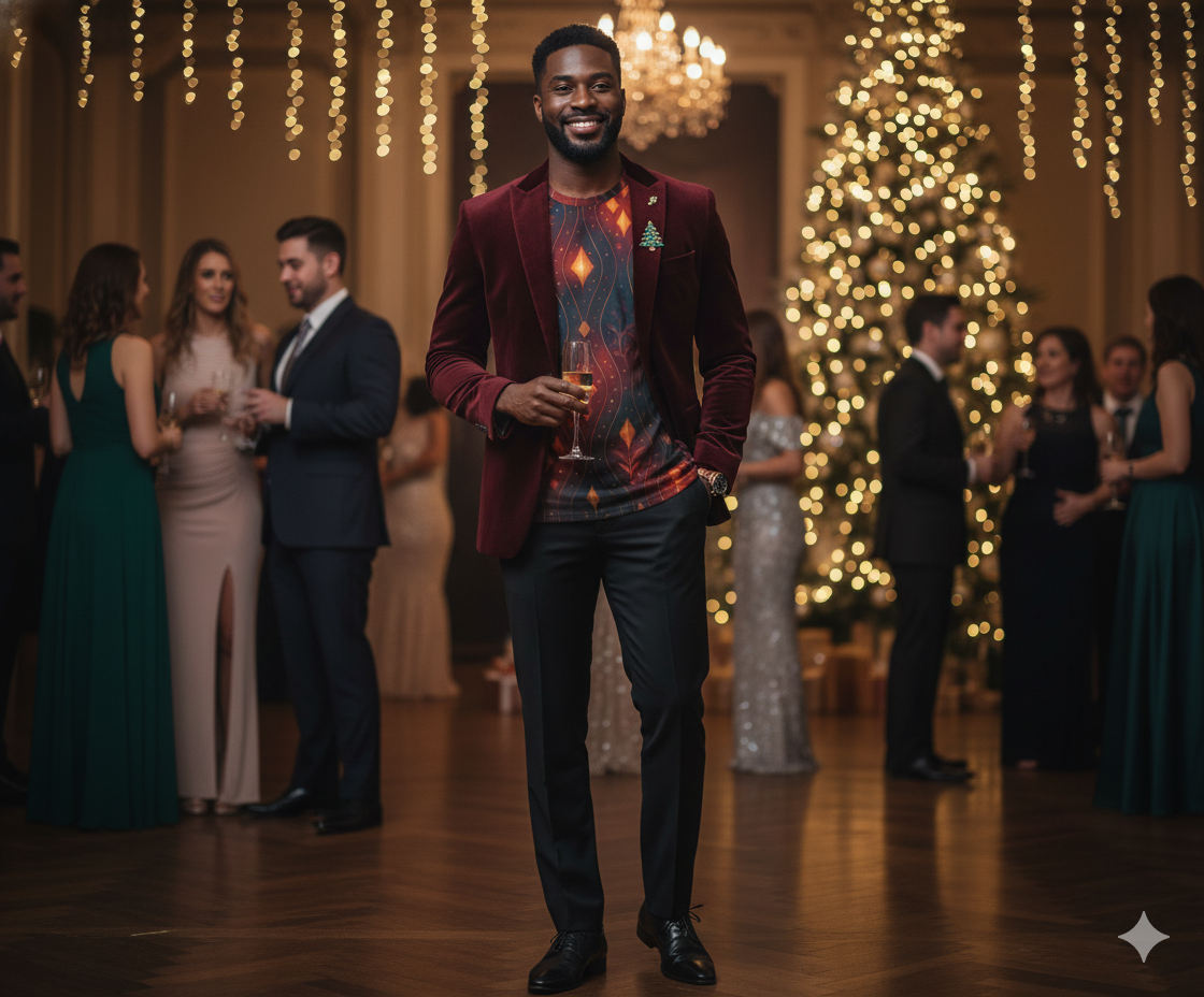 Amber Diamond Glow Men’s Long Sleeve Shirt