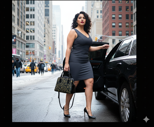 OMEP Luxe Signature Handbag — Black & Gold Designer Tote