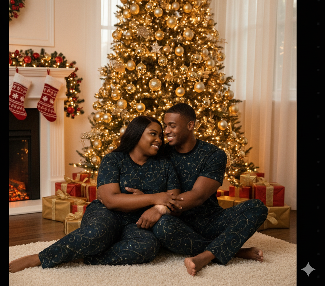 Silent Night Luxe Tee – Men’s & Women’s Constellation Print Holiday Shirt